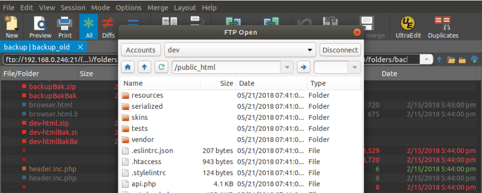 Powerful FTP functionality