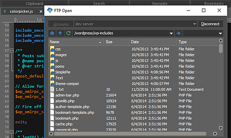 Integrated FTP/SFTP client