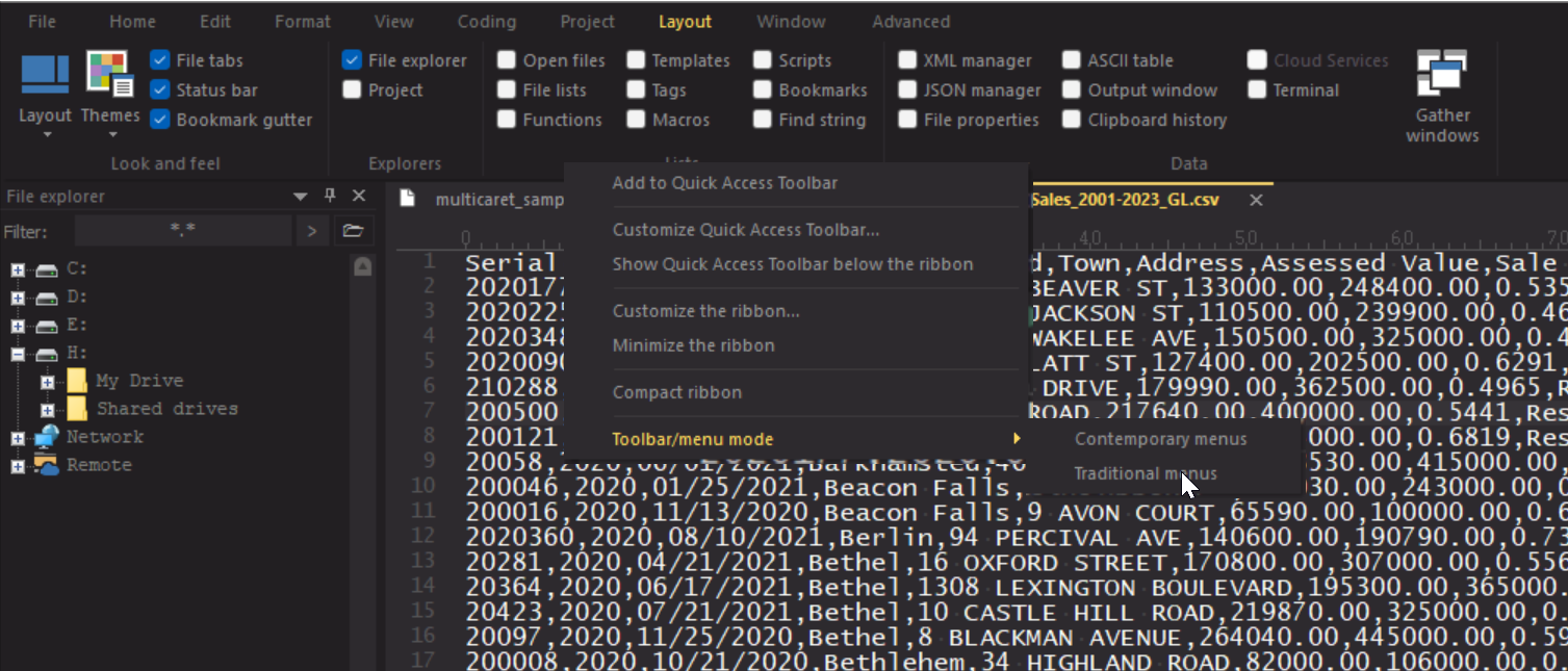 Custom themes and layouts