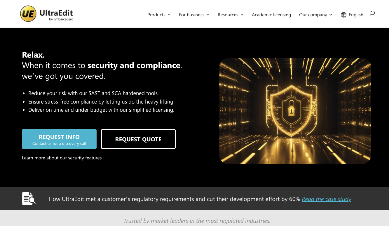 UltraEdit security and compliance page