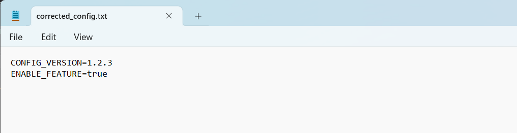 corretced text file